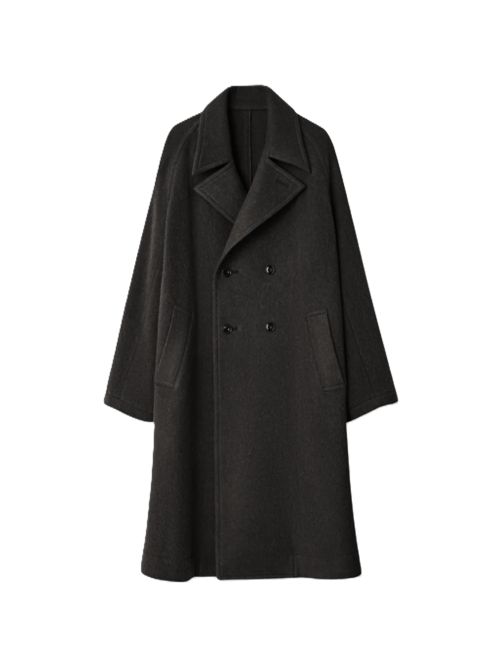 double-breasted coat in felted wool and alpaca blend Lemaire | CO1169LF1700BK999 BLACK